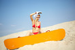 Beach sportswoman