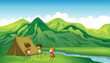 Vector: Three children playing Three children playing