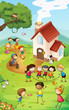 Playground with kids