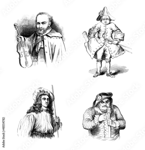 Illustration: 4 Actors - Comédiens - Renaissance 4 Actors - Comédiens - Renaissance