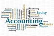 Accounting word cloud with data background