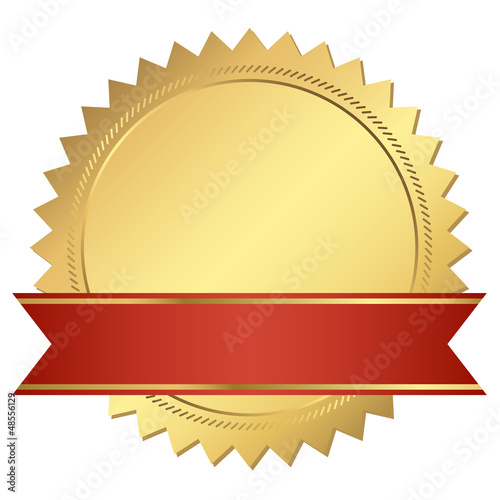 Vector: Zertifikat gold mit rotem Banner Zertifikat gold mit rotem Banner