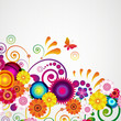 Gift card. Floral design background.