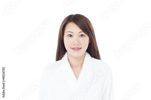Photo: バスローブを着た女性 バスローブを着た女性
