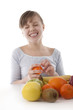 Photo: Image of a girl with fruit Image of a girl with fruit
