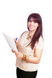 Photo: Smiling supervisor writing inspection notes Smiling supervisor writing inspection notes