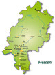 Landkarte von Hessen als Inselkarte