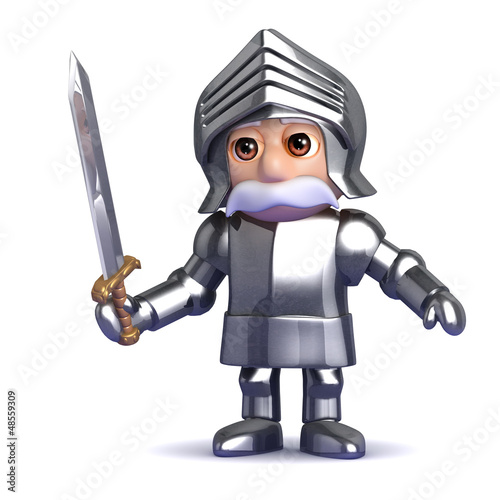 Illustration: Knight draws his sword Knight draws his sword