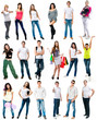 Photo: young people smiling over white background young people smiling over white background