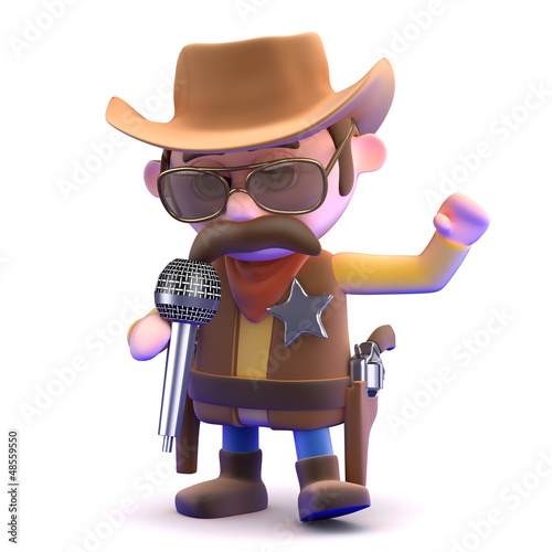 Illustration: Cowboy sings a lonesome song Cowboy sings a lonesome song