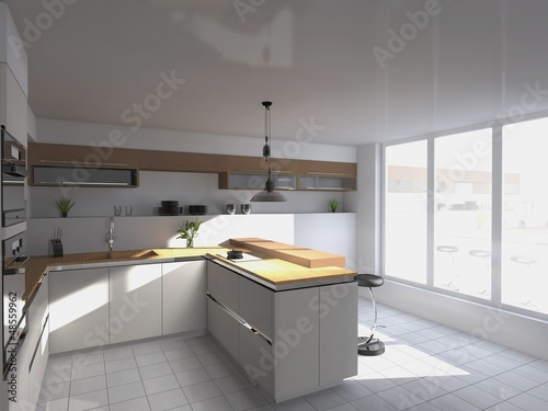 Illustration: modern kitchen interior modern kitchen interior
