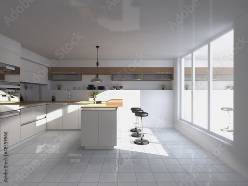 Illustration: modern kitchen interior modern kitchen interior