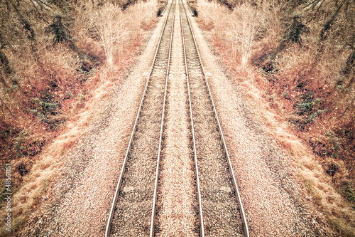 Photo: HDR abstract of autumnal railroad tracks HDR abstract of autumnal railroad tracks
