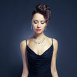 Elegant lady in evening dress