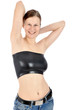 Junge Frau in schwarzem Tube-Top