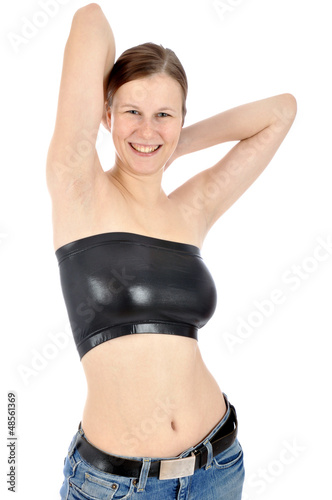Photo: Junge Frau in schwarzem Tube-Top Junge Frau in schwarzem Tube-Top