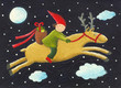 elf on reindeer