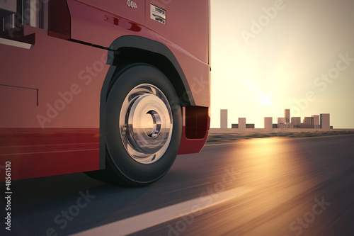 Illustration: Truck on the road. Truck on the road.