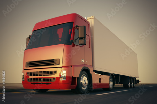 Illustration: Truck on the road. Truck on the road.