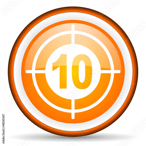 Illustration: target orange glossy icon on white background target orange glossy icon on white background