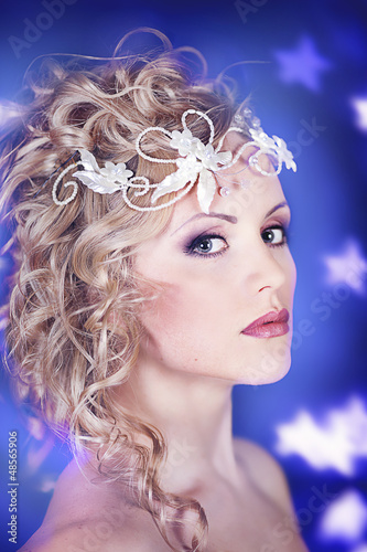 Photo: fashion portrait of a beautiful girl with crown fashion portrait of a beautiful girl with crown