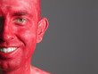 Face smiling man makeup red