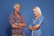 confident couple young folded arms