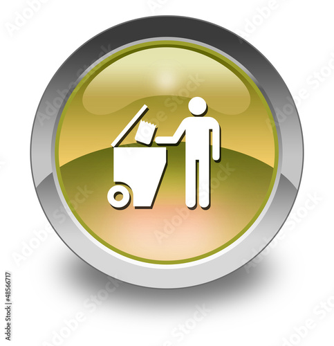 Illustration: Yellow Glossy Pictogram "Trash Dumpster" Yellow Glossy Pictogram "Trash Dumpster"