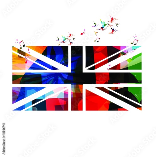 Vector: Colorful United Kingdom flag background Colorful United Kingdom flag background