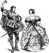 antique dancers pair