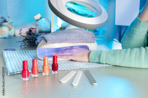 Photo: Nail salon drying UV light machine Nail salon drying UV light machine