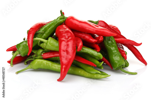 Photo: Green and red peppers Green and red peppers