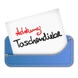 aufgenaehte tasche achtung: taschendiebe I