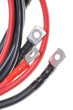 Power cable with eyelet terminal isolated on white