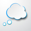 Paper white-blue cloud.