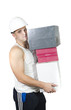 Photo: tired worker carrying boxes tired worker carrying boxes