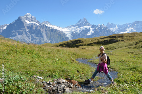 Photo: Trekking in the Swiss Alps Trekking in the Swiss Alps