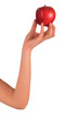Woman's hands with apple isolated over white background