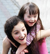 Portrait of beautiful young girls outside