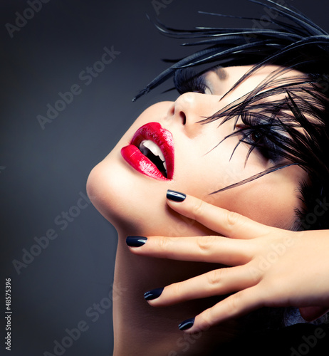 Photo: Fashion Art Girl Portrait. Vivid Makeup Fashion Art Girl Portrait. Vivid Makeup