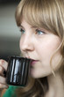 Young Woman with Beautiful Blue Eyes