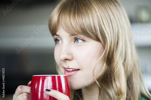 Photo: Young Woman with Beautiful Blue Eyes Young Woman with Beautiful Blue Eyes