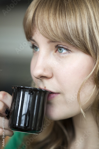 Photo: Young Woman with Beautiful Blue Eyes Young Woman with Beautiful Blue Eyes