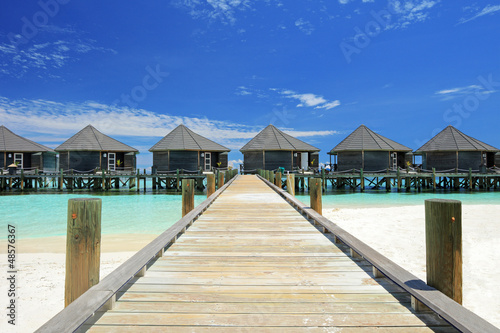 Photo: View of water villas resort on Maldives View of water villas resort on Maldives