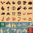 Vector: Travel icons collection. Retro vintage style set. Travel icons collection. Retro vintage style set.