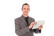 Stylish businessman with a tablet