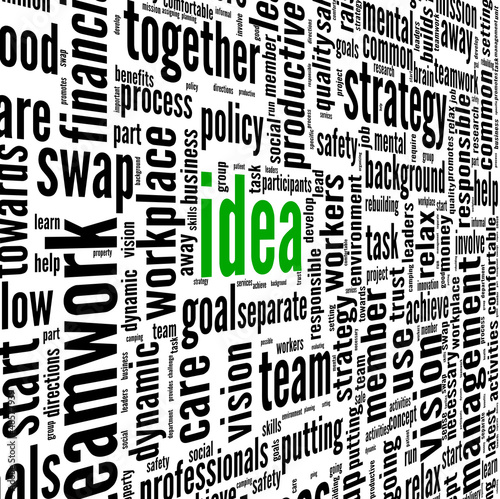 Illustration: Idea concept words in tag cloud Idea concept words in tag cloud