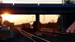 Video: Train ride under bridge with car passes by Train ride under bridge with car passes by
