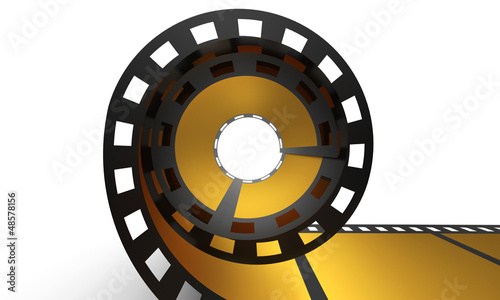 Illustration: 3D Cinema Concept - Goldene Filmrolle 2 3D Cinema Concept - Goldene Filmrolle 2
