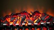 Artificial smoldering embers with amount of fire